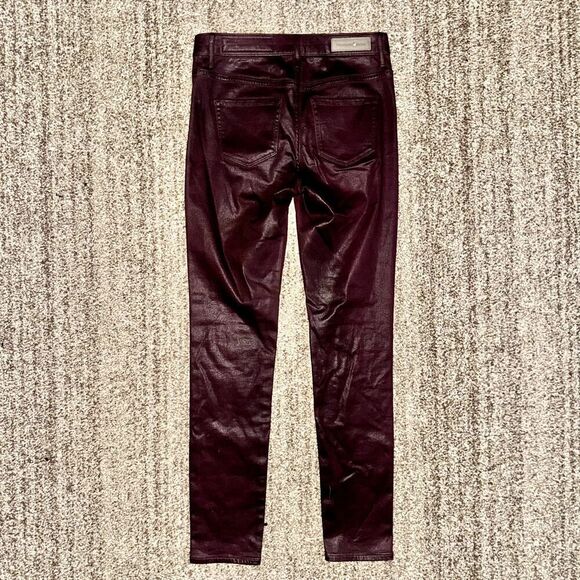 Treasure and Bond Women's Burgundy Coated High Rise Bootcut Jeans Size 28 - Picture 2 of 9